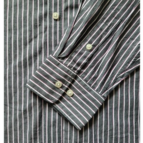 Lauren Ralph Lauren Men's Gray Button Down Pinstripe Long Sleeve Shirt Size L - Picture 5 of 7